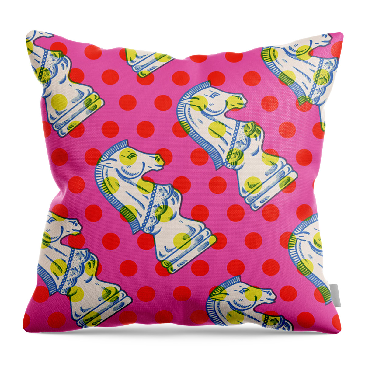 Background Throw Pillow featuring the drawing Pattern of Chess Pieces by CSA Images