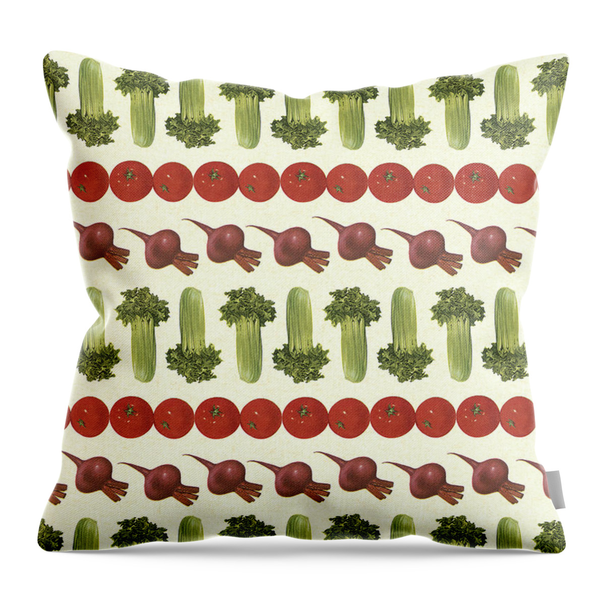 Background Throw Pillow featuring the drawing Pattern of Vegetables by CSA Images