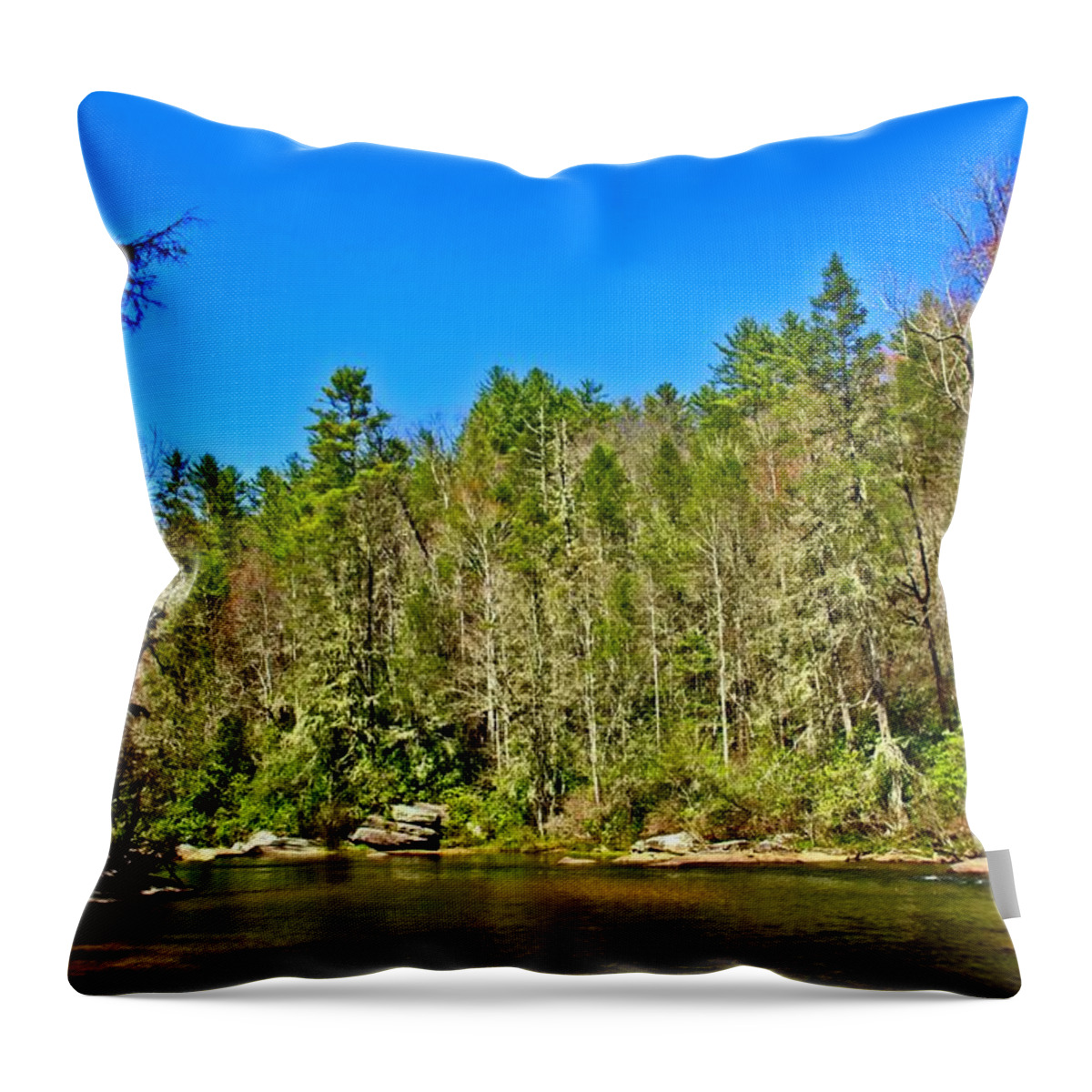 River Throw Pillow featuring the photograph Peace Along the River by Allen Nice-Webb