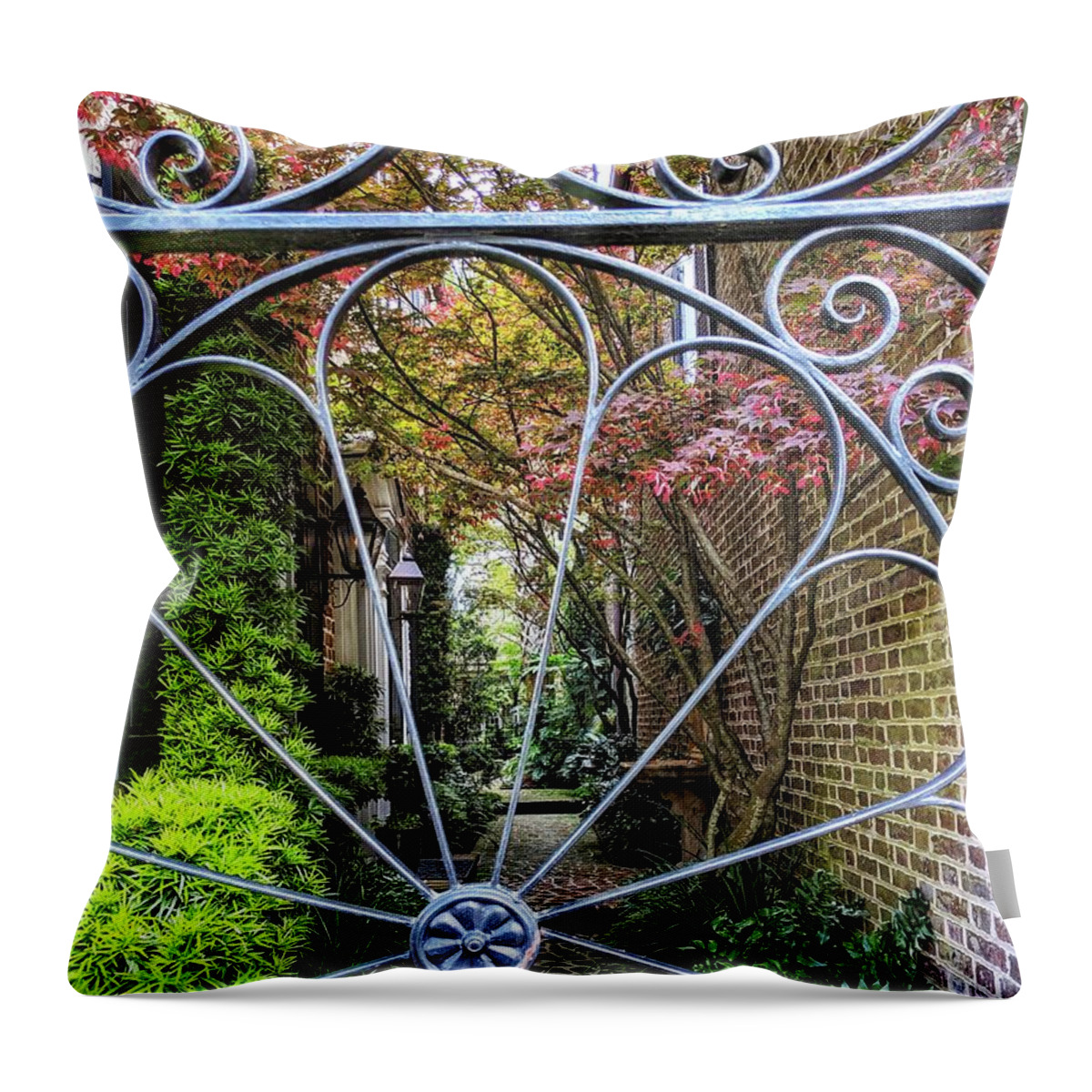 Garden Throw Pillow featuring the photograph Peek-A-Boo Garden by Portia Olaughlin