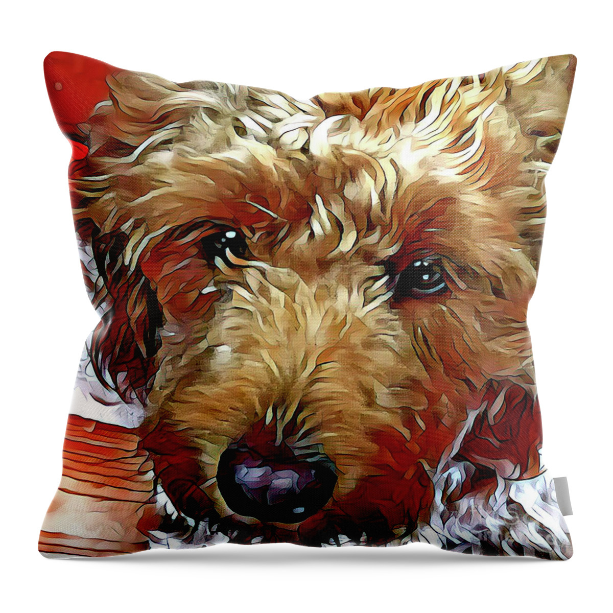 Puppy Throw Pillow featuring the digital art Peek-a-Boo Puppy by Xine Segalas