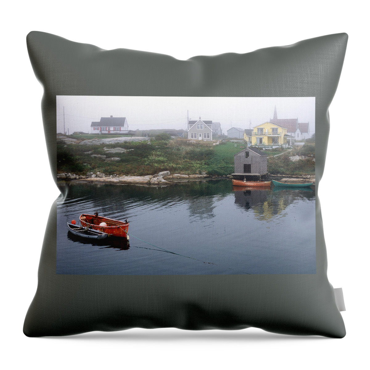 Peggys Cove Throw Pillow featuring the photograph Peggy's Cove M2277 by James C Richardson
