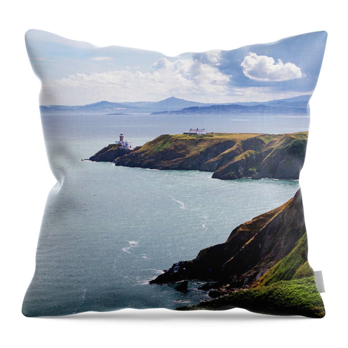 Dublin Throw Pillow featuring the photograph Peninsula Of Howth And Baily Lighthouse by Maciej Frolow