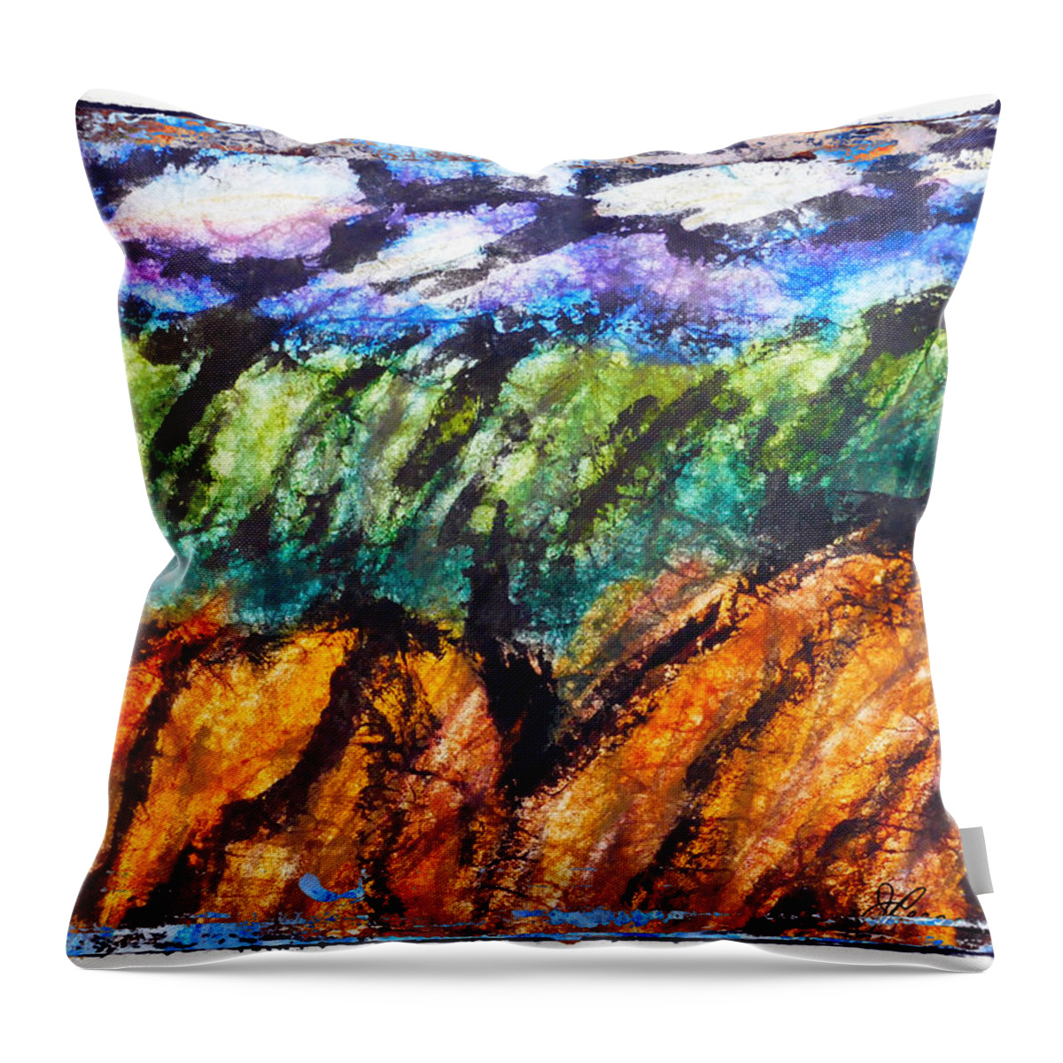 Soft Colors Throw Pillow featuring the painting Autumn Memories by Joan Reese