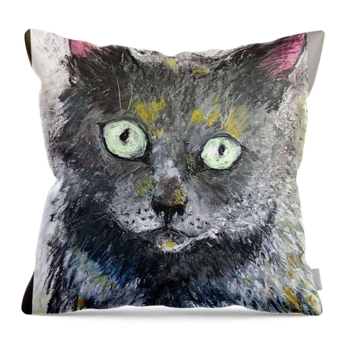 Animals Throw Pillow featuring the pastel Penny by Elizabeth Parashis