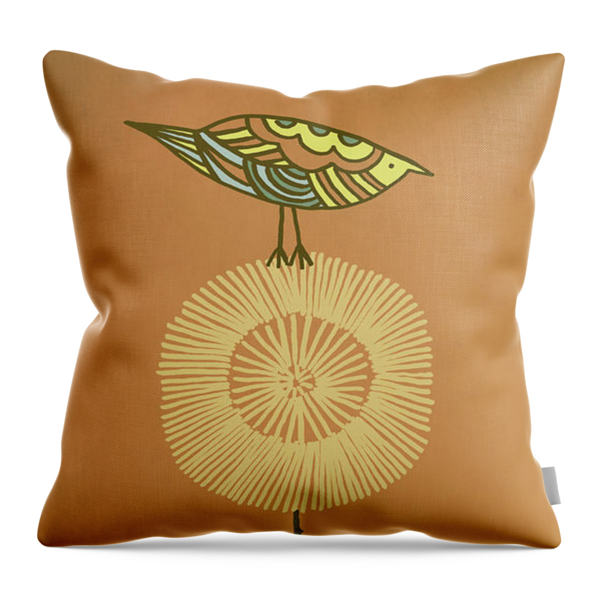 Bird Throw Pillow featuring the drawing Perch by Eric Fan