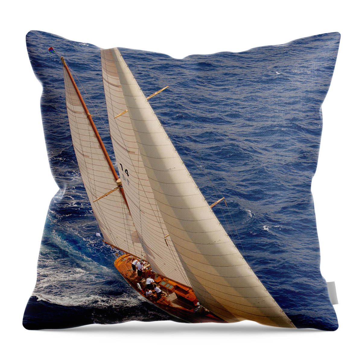 Sailboat Throw Pillow featuring the photograph Perfect Trim by Gary Felton