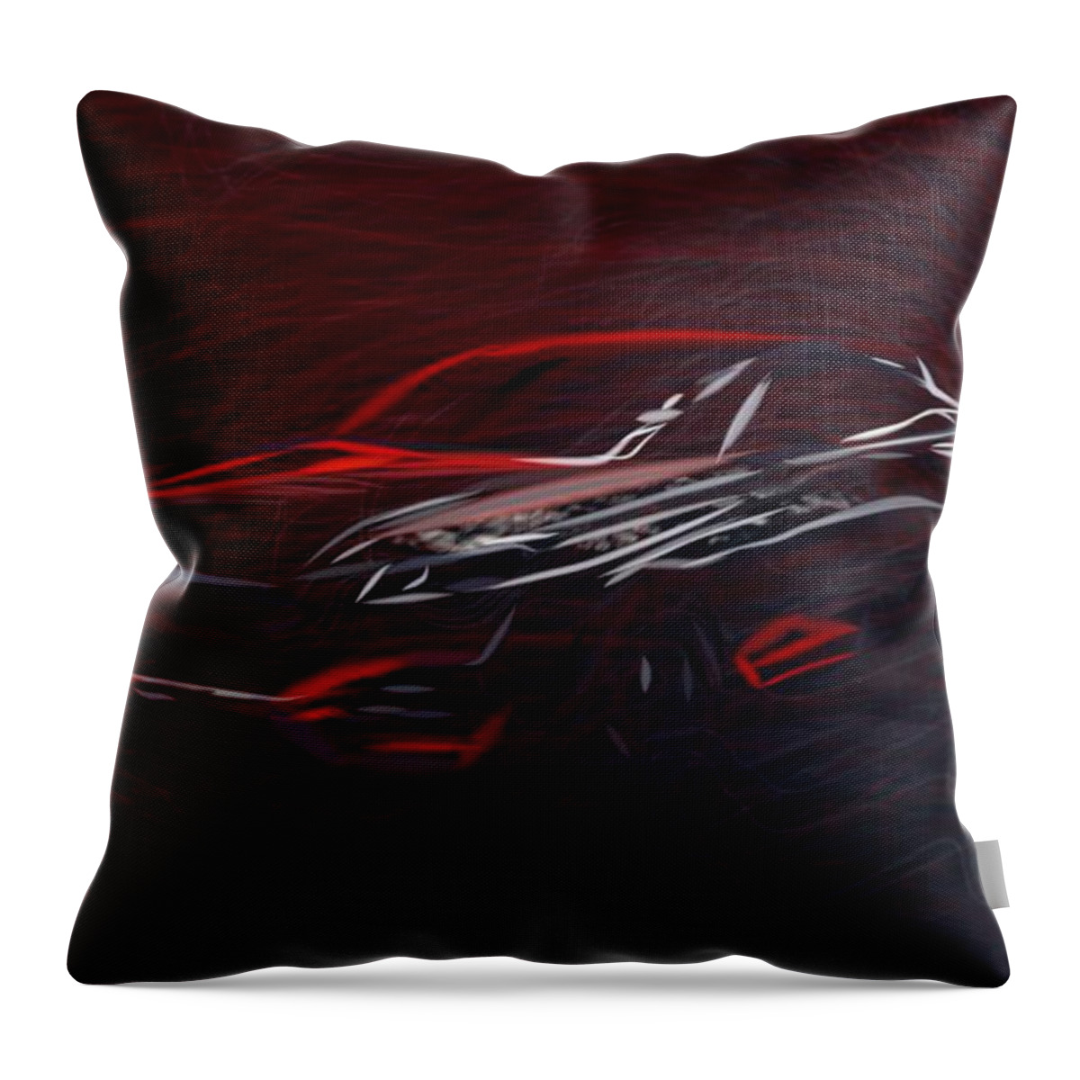 Peugeot Throw Pillow featuring the digital art Peugeot Quartz Drawing by CarsToon Concept