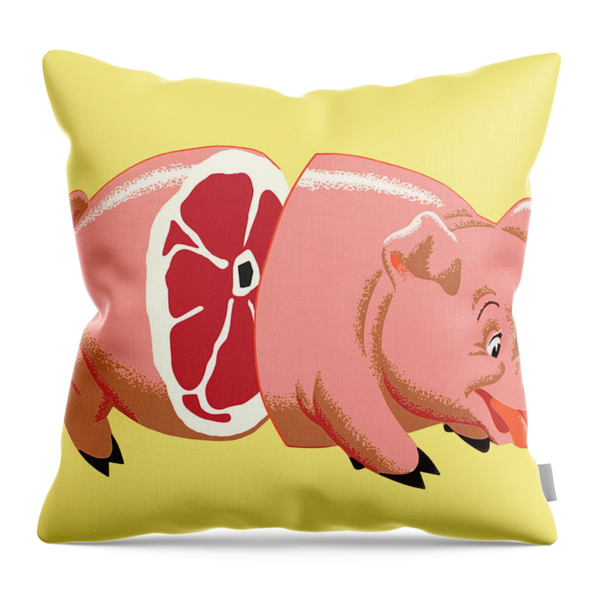 Animal Throw Pillow featuring the drawing Pg sliced in half by CSA Images