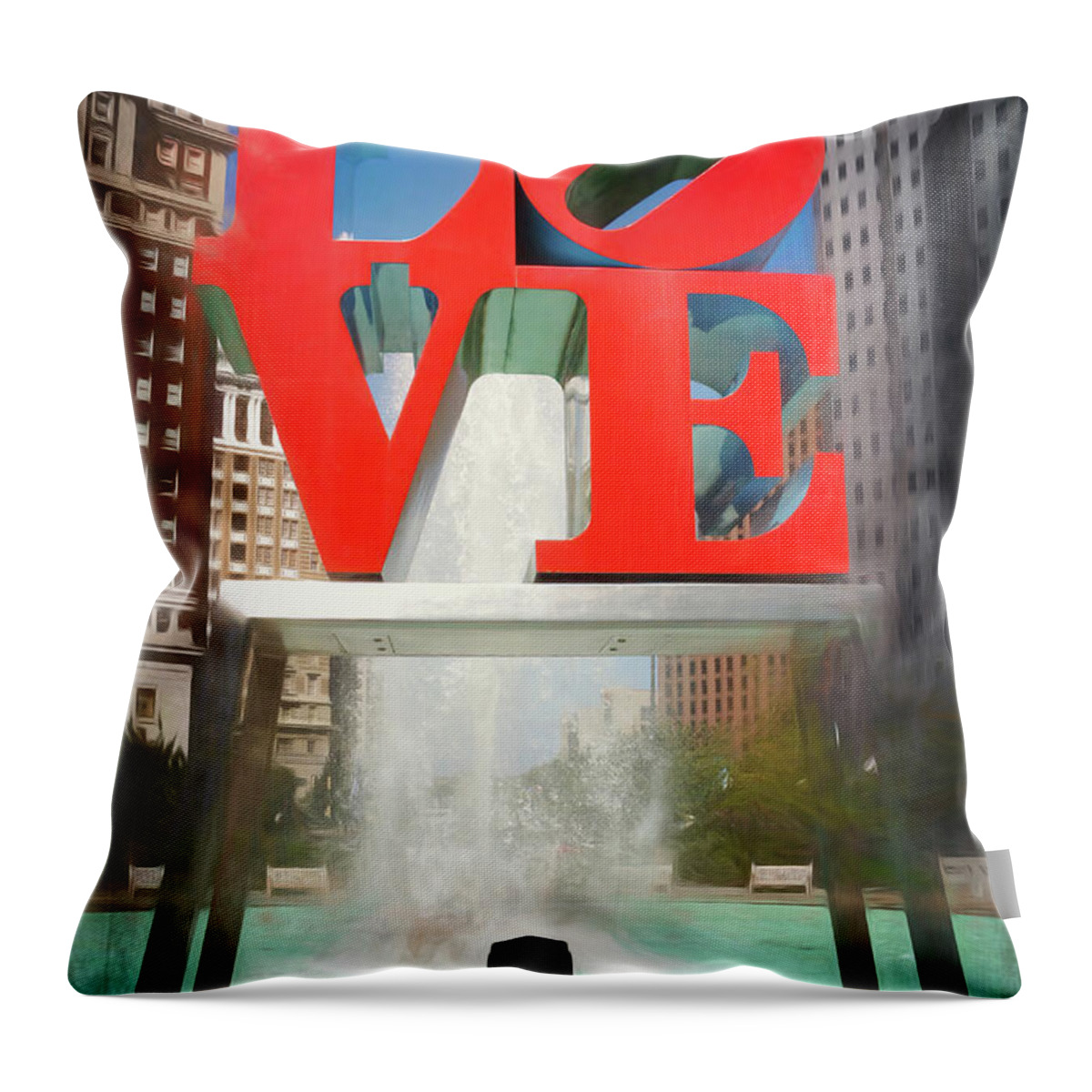 Philadelphia Throw Pillow featuring the photograph Philadelphia Love by Carol Japp