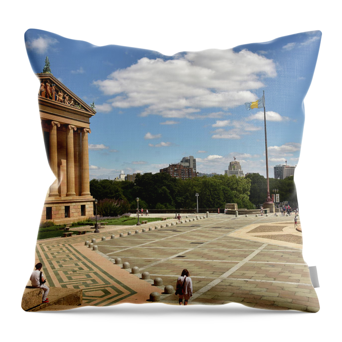 Art Museum Throw Pillow featuring the photograph Philadephia by Bruce Emmerling