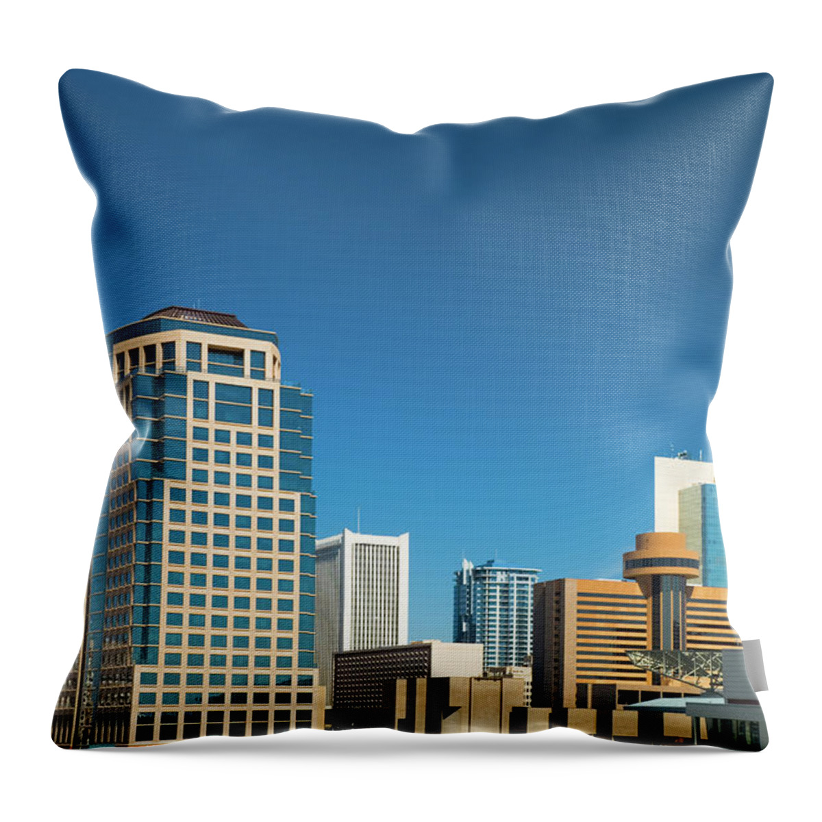 Downtown District Throw Pillow featuring the photograph Phoenix Downtown Skyline by Davel5957