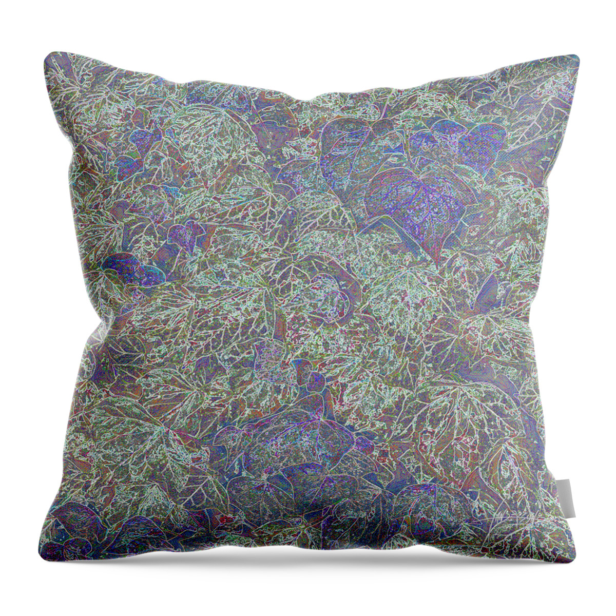 Digital Art Throw Pillow featuring the digital art Photosynthesis in Blue by Ian Anderson