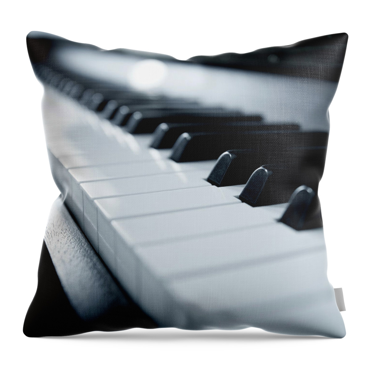 Piano Throw Pillow featuring the photograph Piano Keyboard by Adam Gault