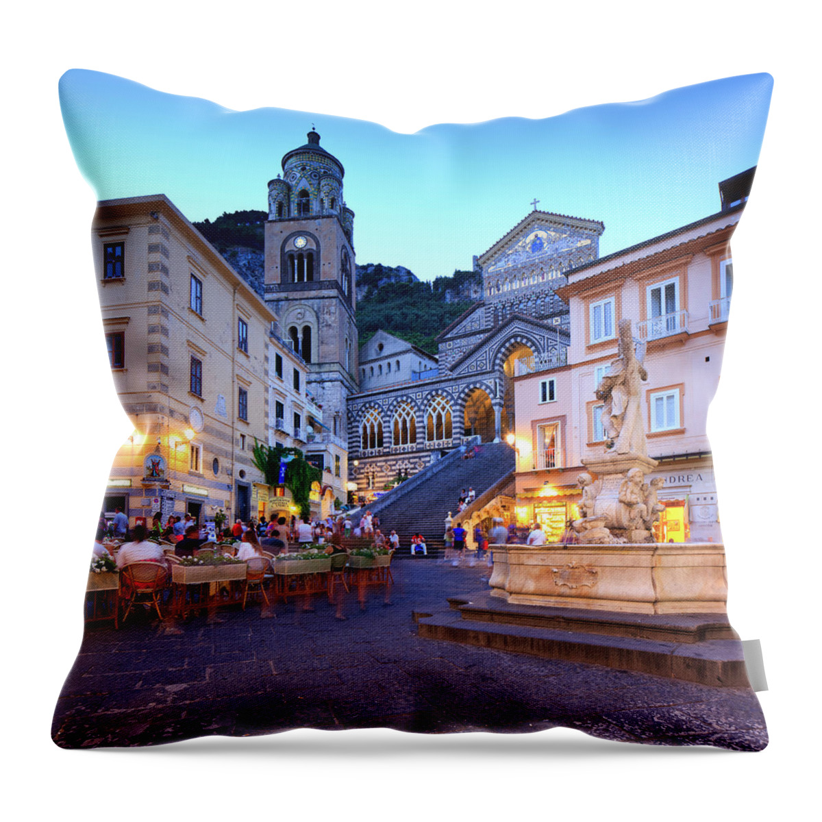 Estock Throw Pillow featuring the digital art Piazza Del Duomo, Italy by Maurizio Rellini