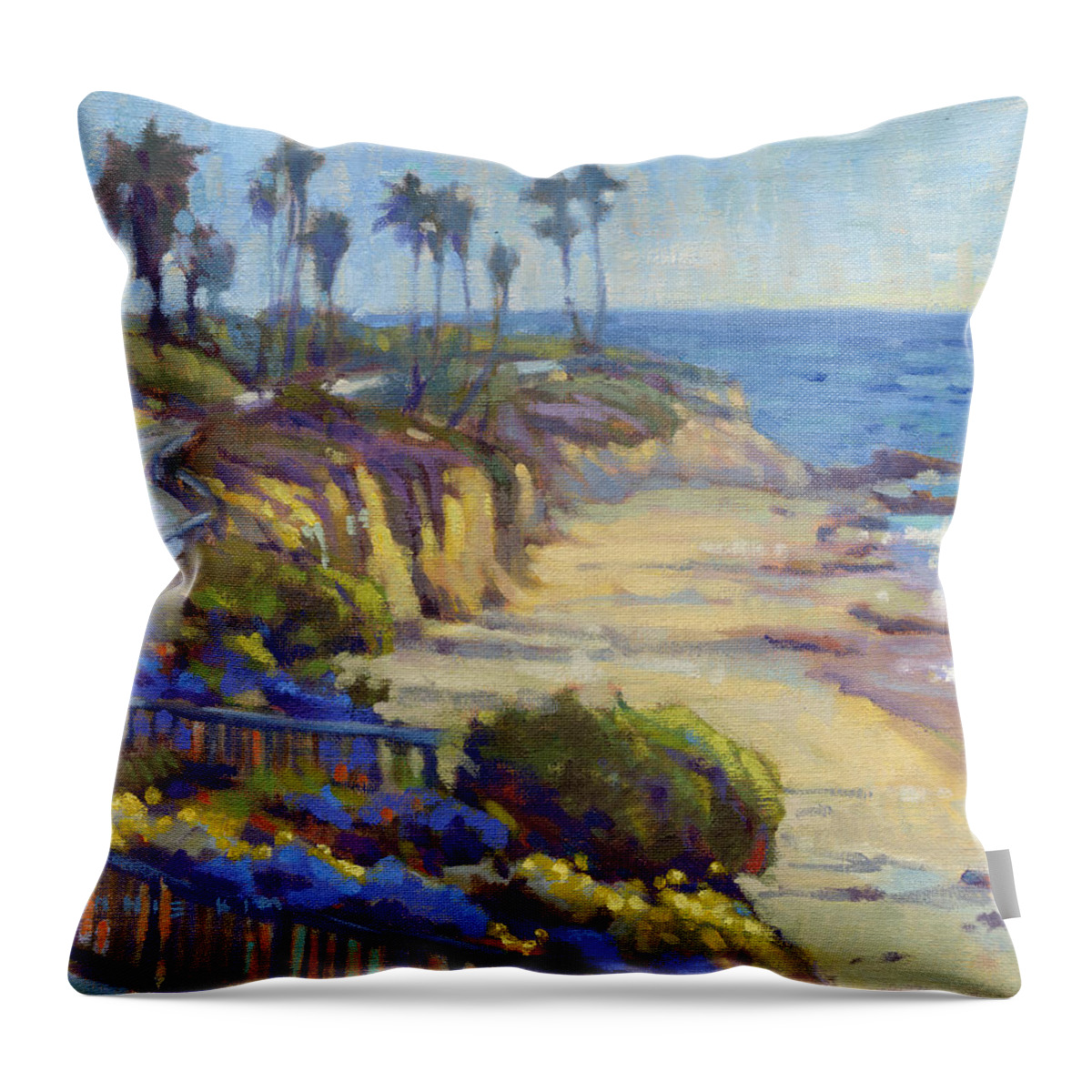 Picnic Throw Pillow featuring the painting Picnic Beach by Konnie Kim