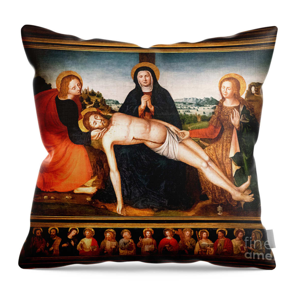 Jesus Throw Pillow featuring the photograph Pieta Des Penitents Blancs Francois Brea by Wayne Moran