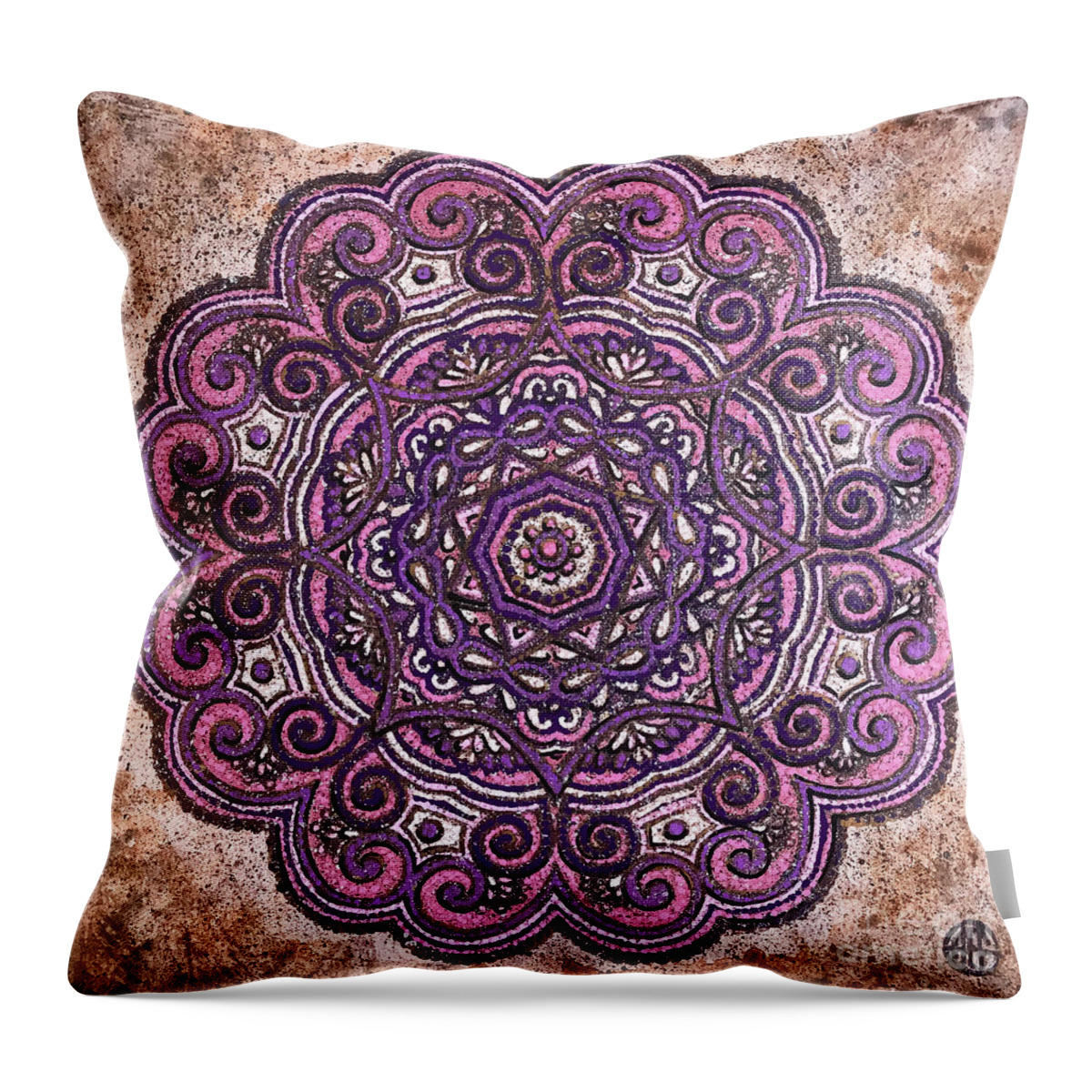 Mandala Throw Pillow featuring the painting Pink Mandala by Amy E Fraser