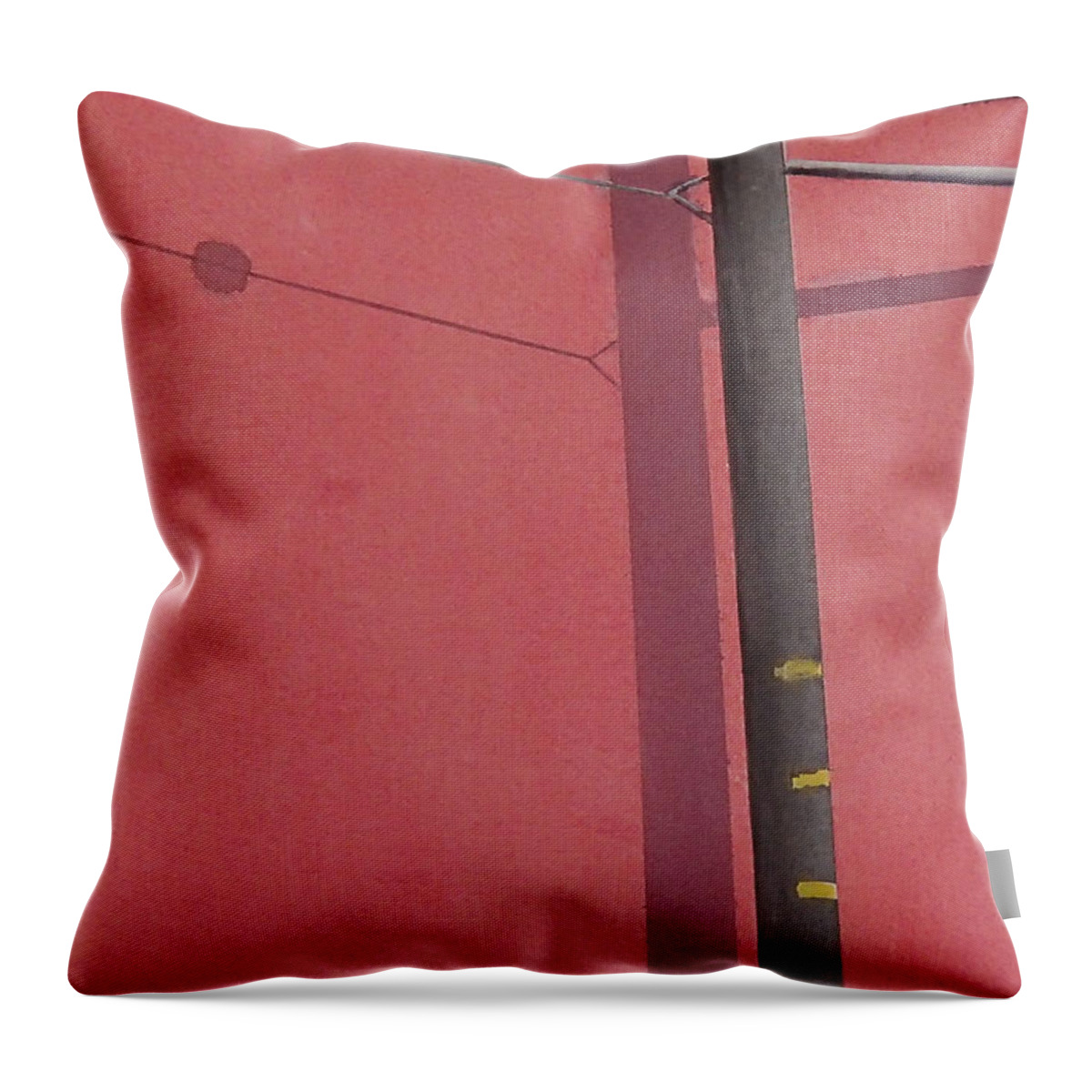  Throw Pillow featuring the painting Pink wall by Philip Fleischer