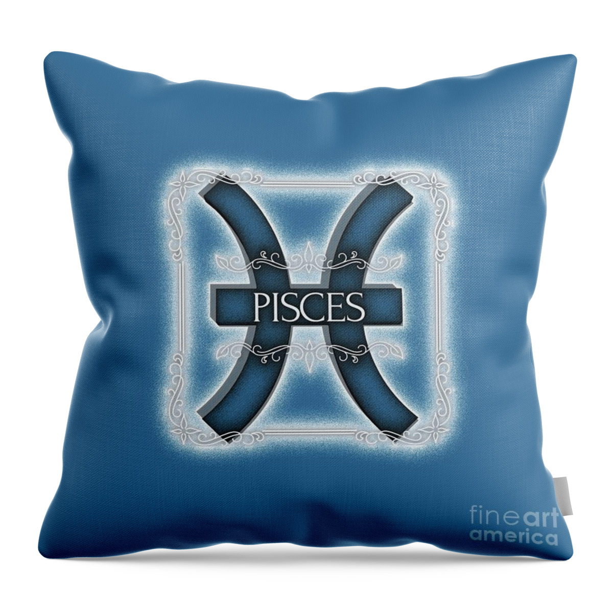Zodiac Throw Pillow featuring the digital art Pisces by Esoterica Art Agency