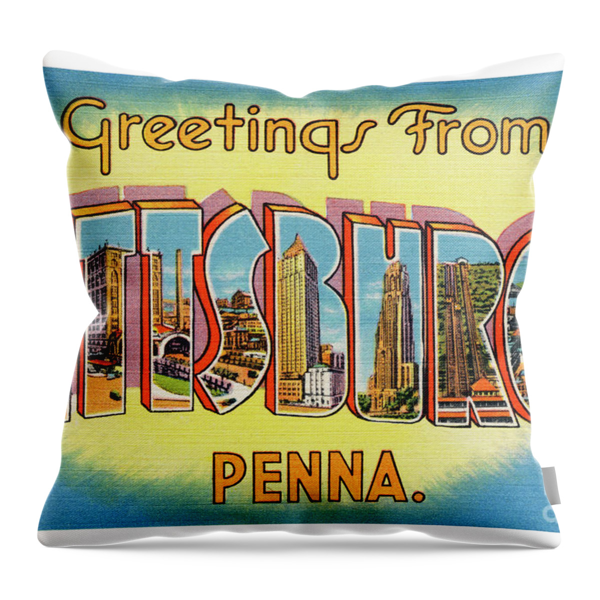 Pittsburgh Throw Pillow featuring the photograph Pittsburgh Greetings by Mark Miller
