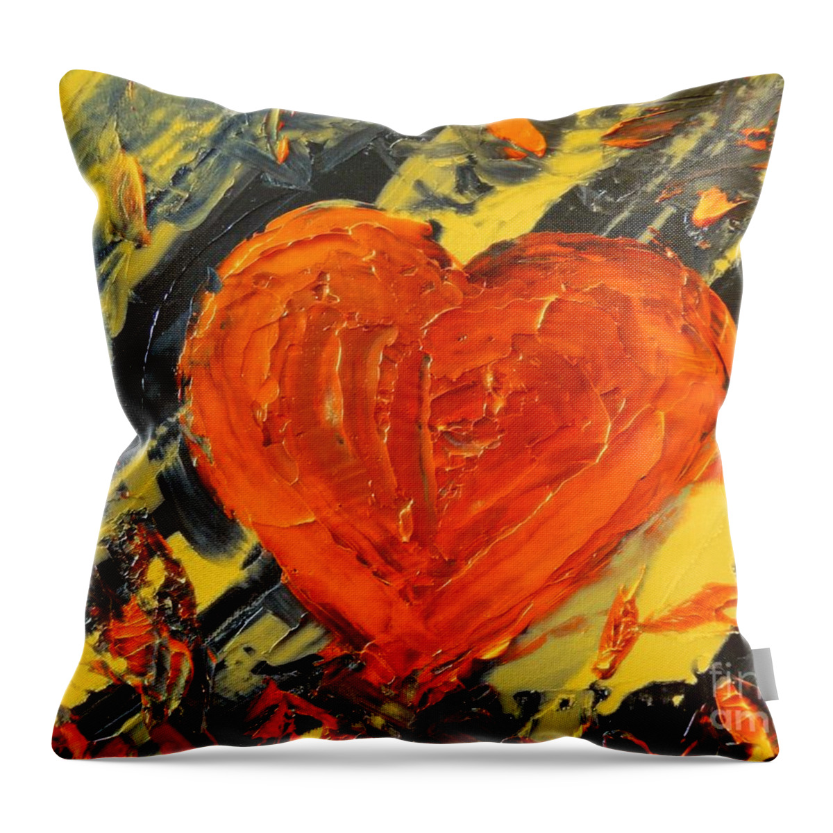 Pittsburgh Throw Pillow featuring the painting Pittsburgh Heart by Bill King