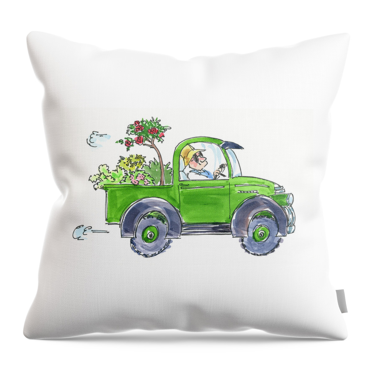 Plants Throw Pillow featuring the painting Plant Delivery by Garden Gate magazine