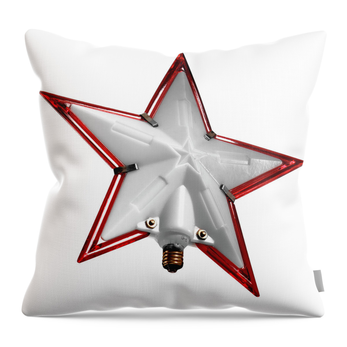 Campy Throw Pillow featuring the drawing Plastic Star Christmas Tree Topper by CSA Images