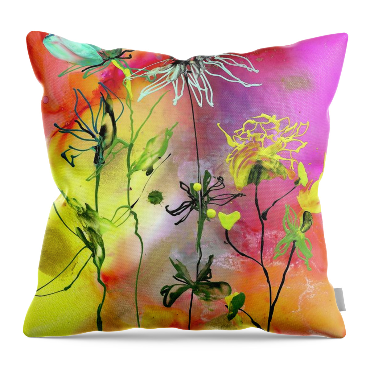 Playful Throw Pillow featuring the painting Playtime by Bonny Butler