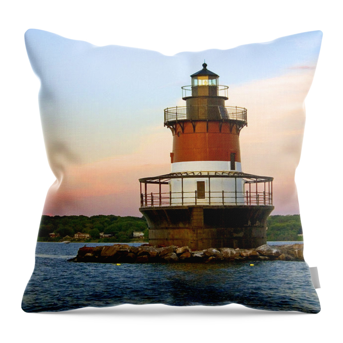 Tranquility Throw Pillow featuring the photograph Plum Beach Lighthouse, Rhode Island by Jeremy D'entremont, Www.lighthouse.cc