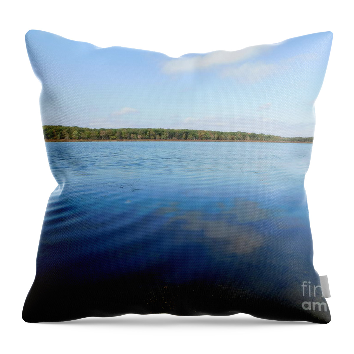 Poconos Country Lake Throw Pillow featuring the photograph Poconos Country Lake by Barbra Telfer