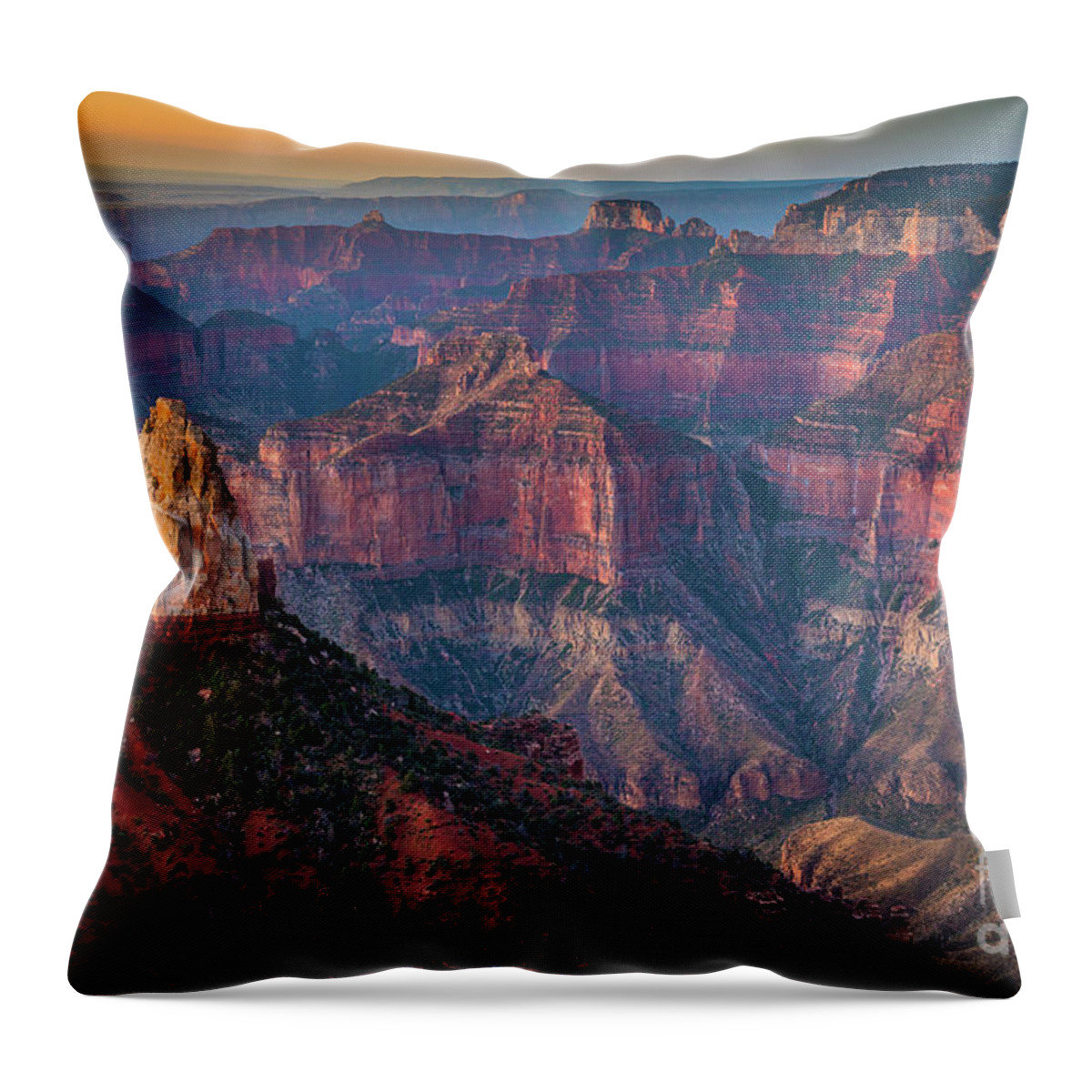 America Throw Pillow featuring the photograph Point Imperial Glow by Inge Johnsson