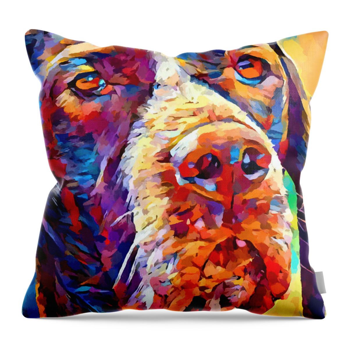 Portrait Throw Pillow featuring the painting Pointer by Chris Butler