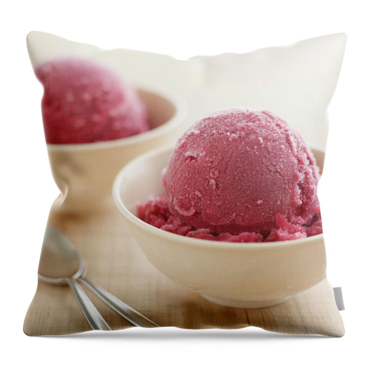 Temptation Throw Pillow featuring the photograph Pomegranate Ice Cream by Alexandra Grablewski