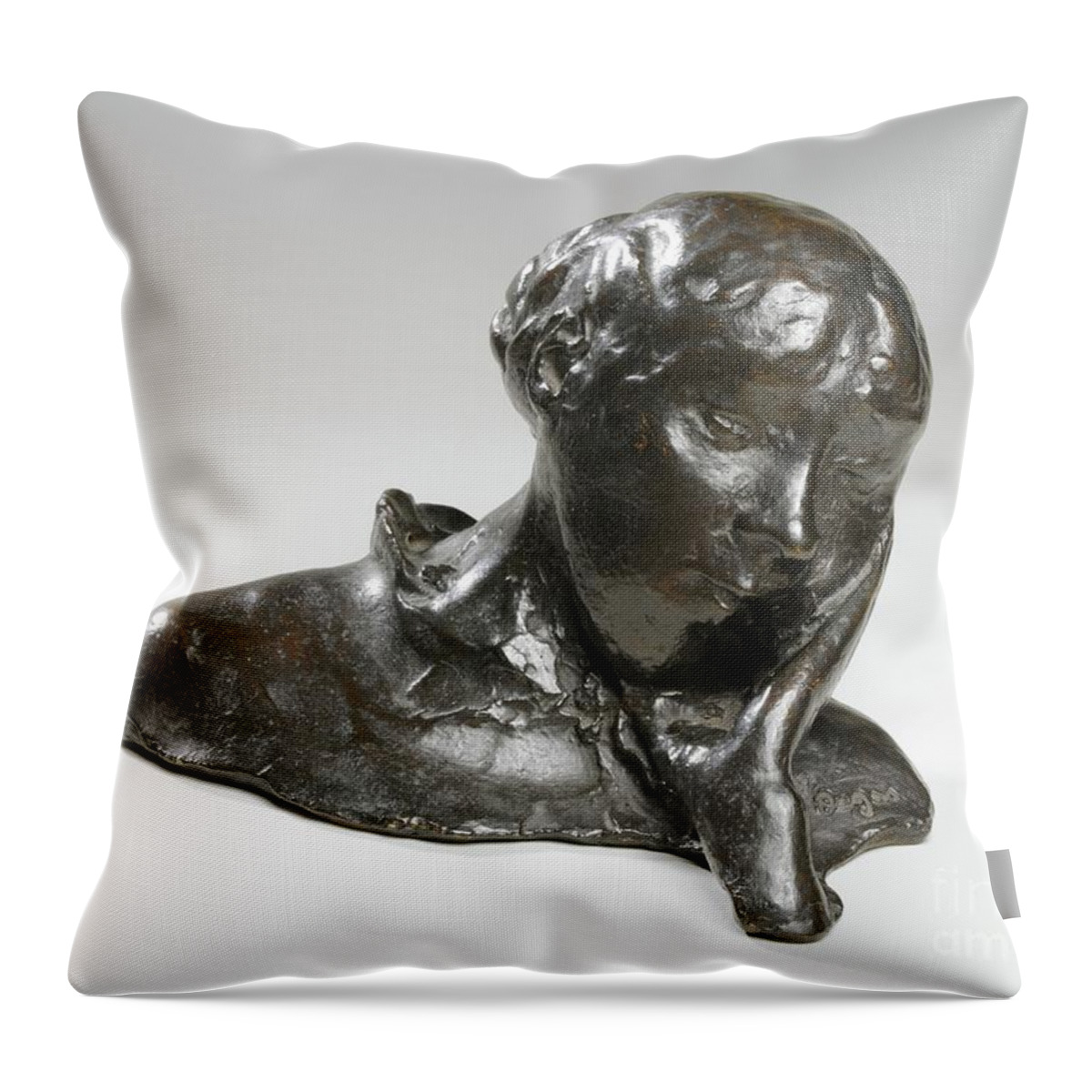 Edgar Throw Pillow featuring the photograph Portrait Of A Woman, Bronze by Edgar Degas