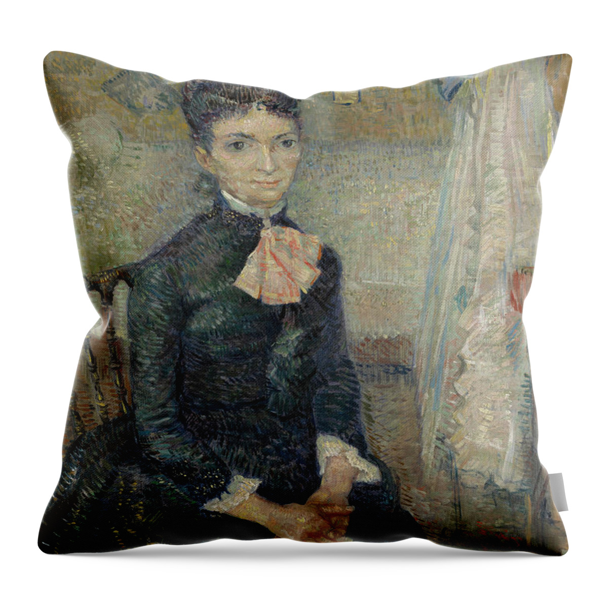 Vincent Van Gogh Throw Pillow featuring the painting Portrait of Leonie Rose Charbuy-Davy by Vincent Van Gogh