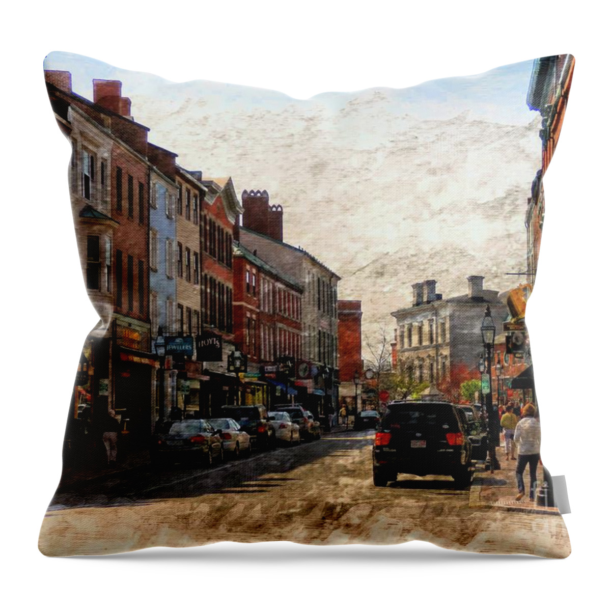 Marcia Lee Jones Throw Pillow featuring the photograph Portsmouth, NH by Marcia Lee Jones