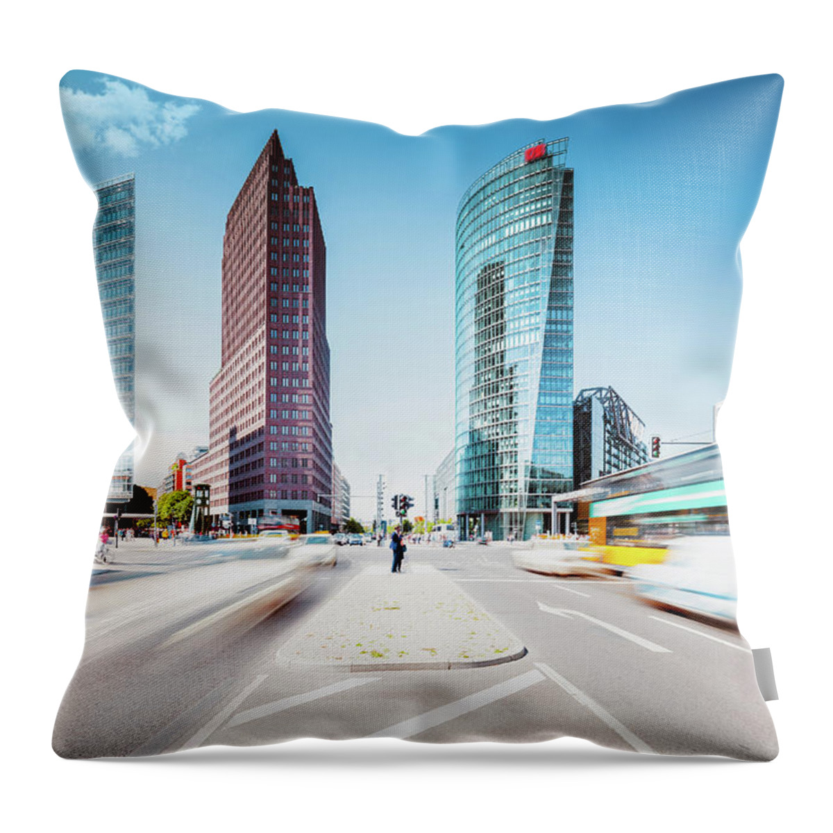 Berlin Throw Pillow featuring the photograph Postdamer Platz ,summer In The City by @by Feldman 1