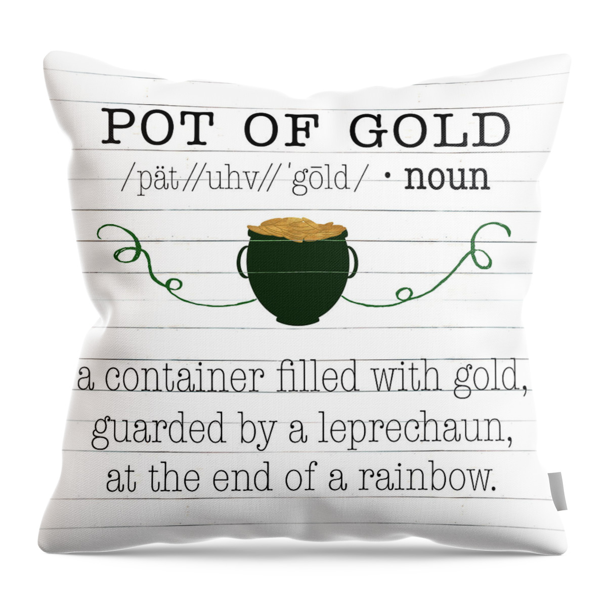 Irish Throw Pillow featuring the digital art Pot Of Gold by Sd Graphics Studio