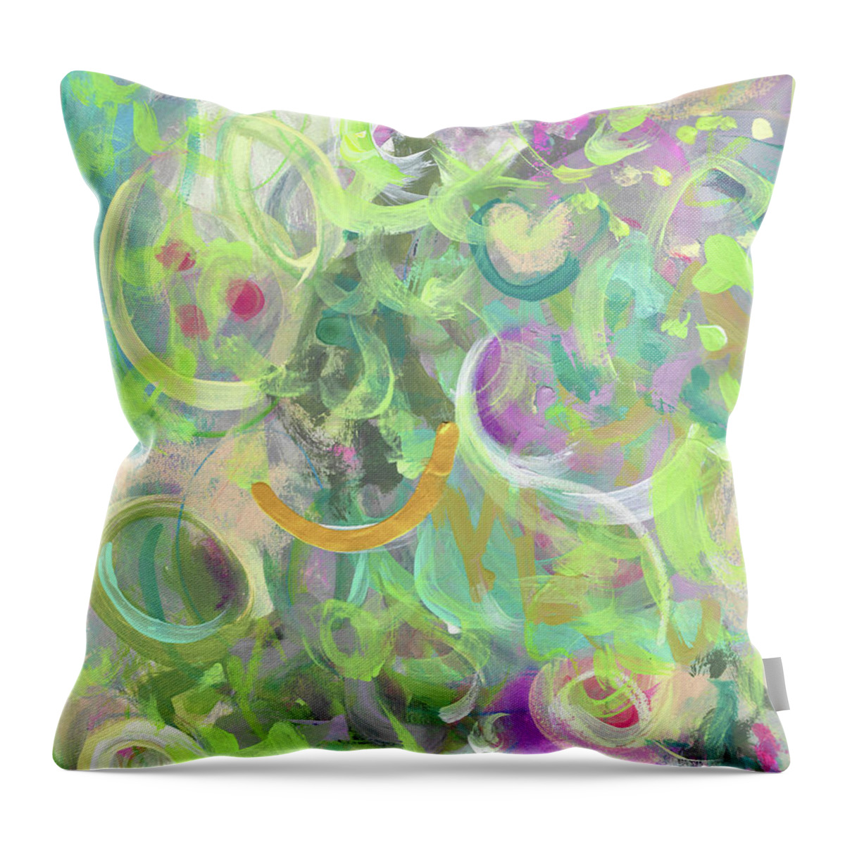Spring Throw Pillow featuring the painting Printemps 1 by Kristen Abrahamson