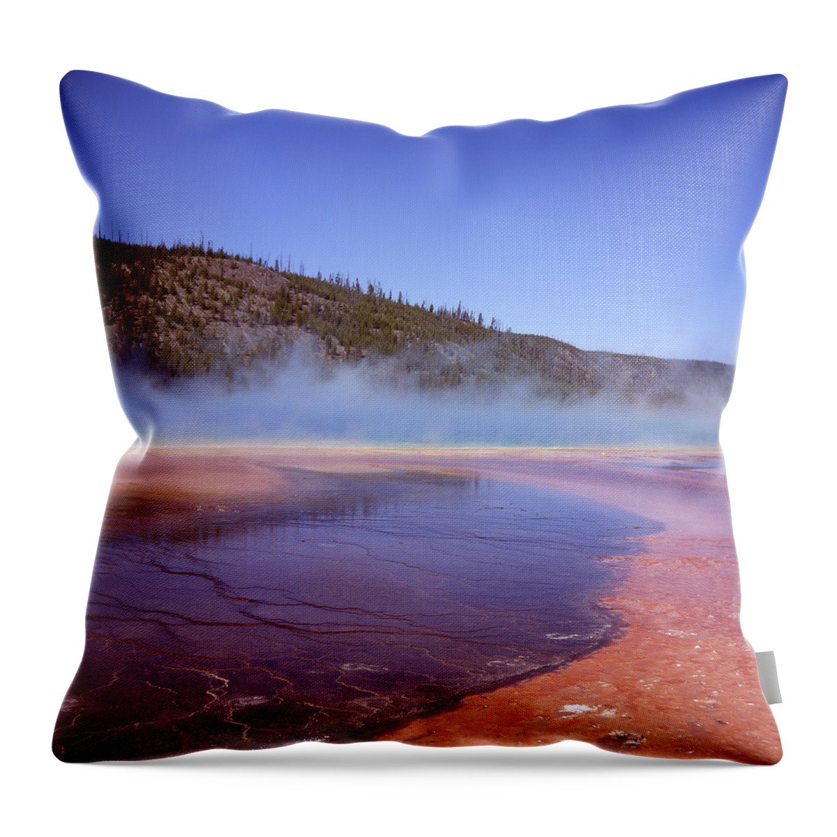 Tranquility Throw Pillow featuring the photograph Prismatic Spring Algae by L. Maile Smith