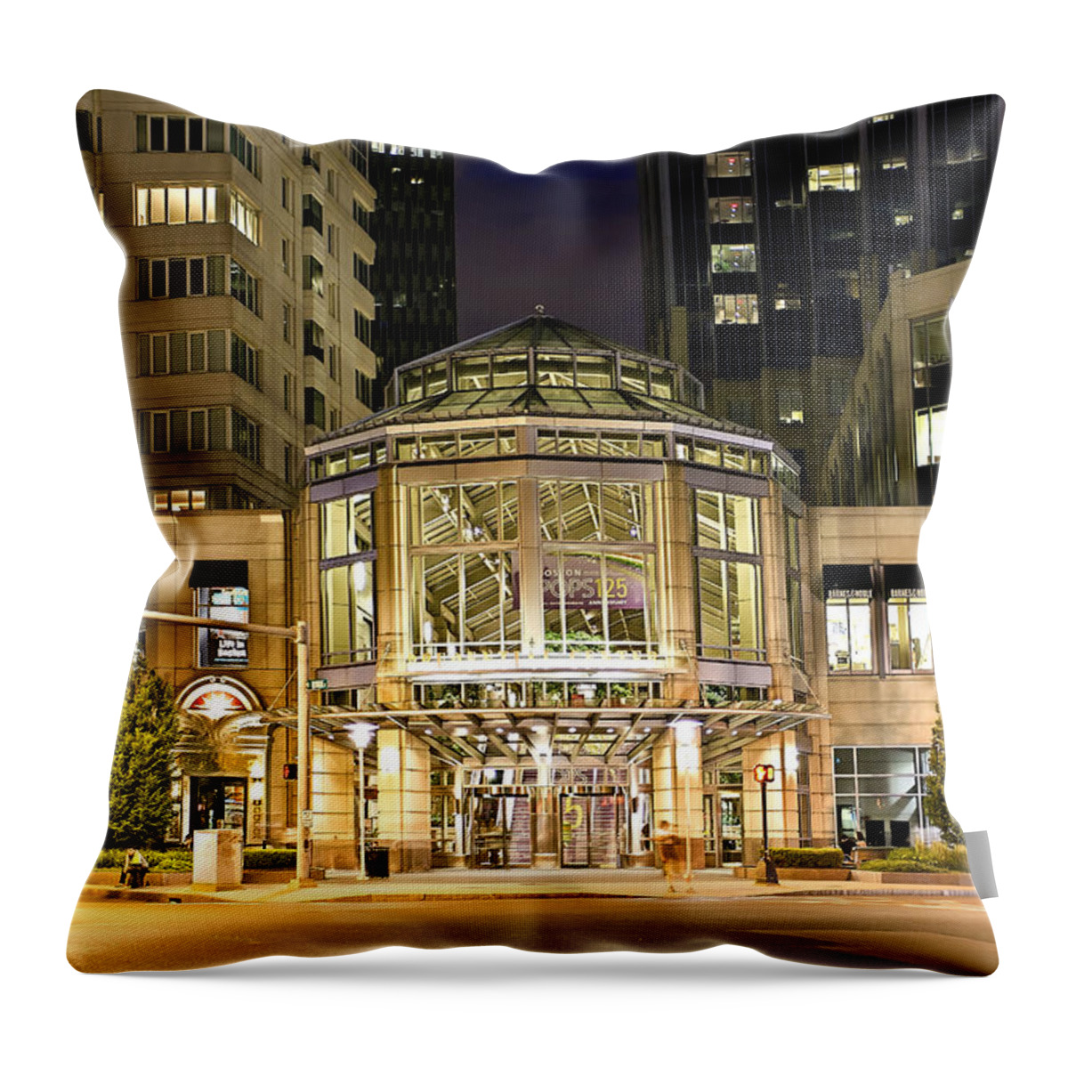 Estock Throw Pillow featuring the digital art Prudential Center, Mall, Boston, Ma by Claudia Uripos