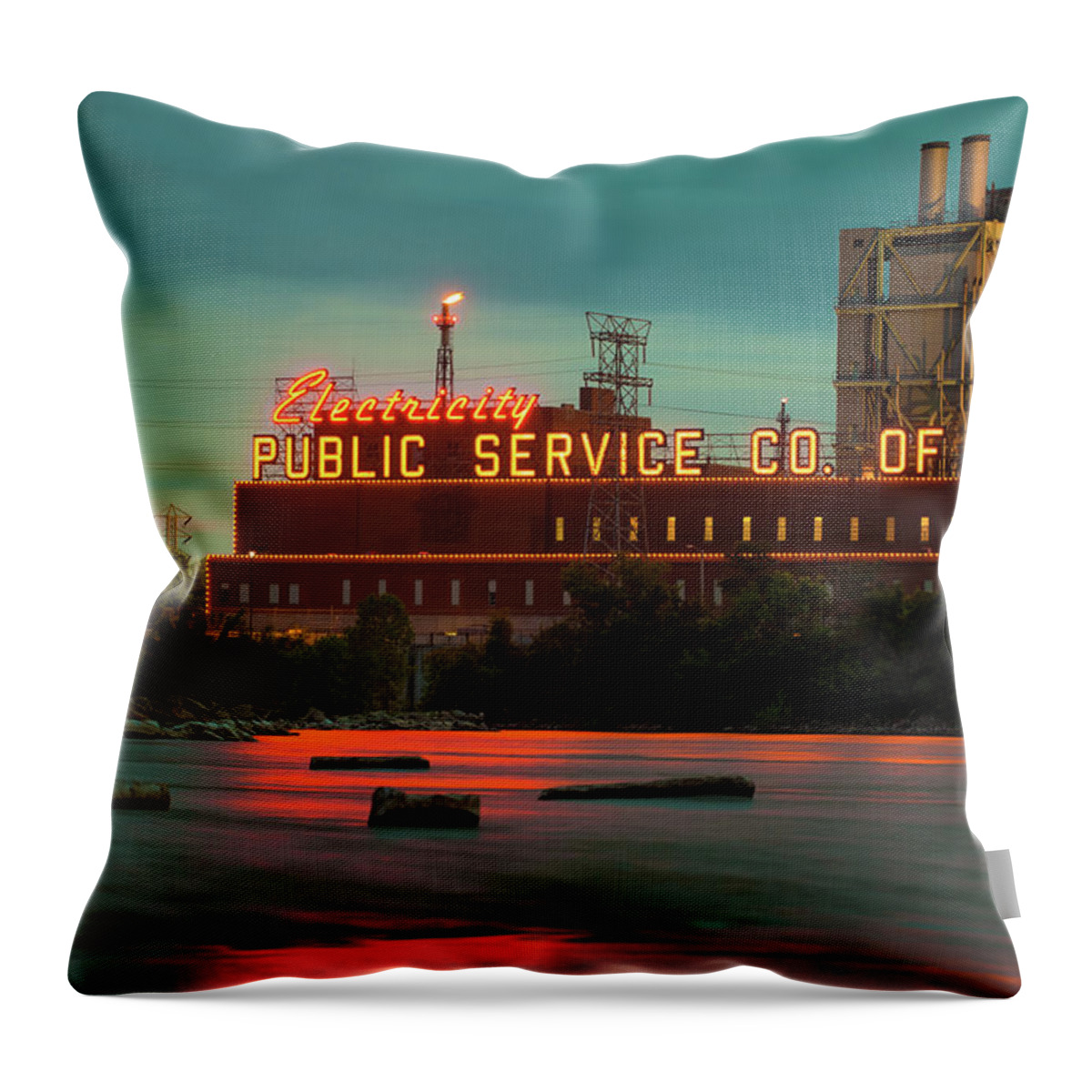 America Throw Pillow featuring the photograph Public Service Co. Of Oklahoma - Tulsa by Gregory Ballos