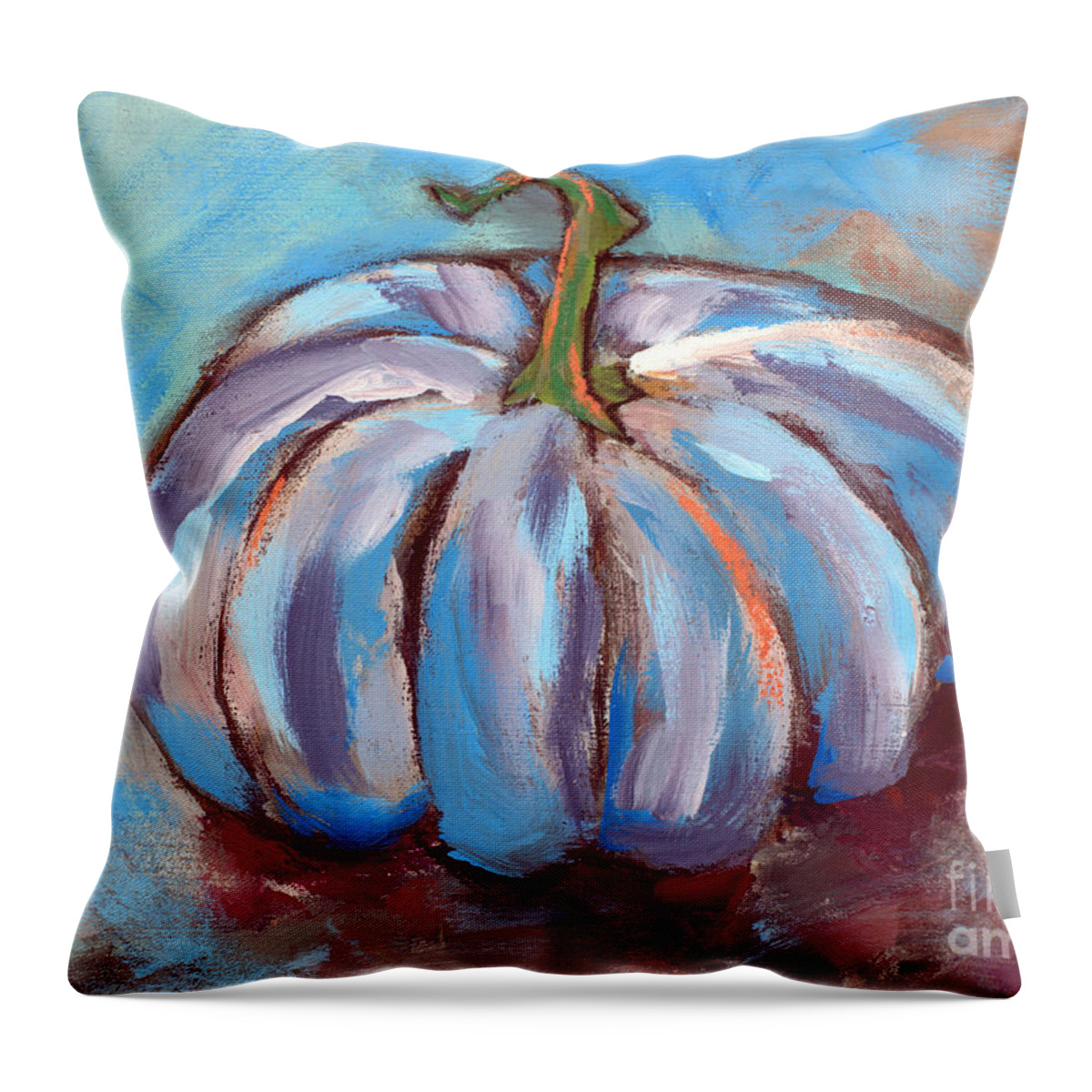 Pumpkin Throw Pillow featuring the painting Pumpkin No. 4 by David Hinds