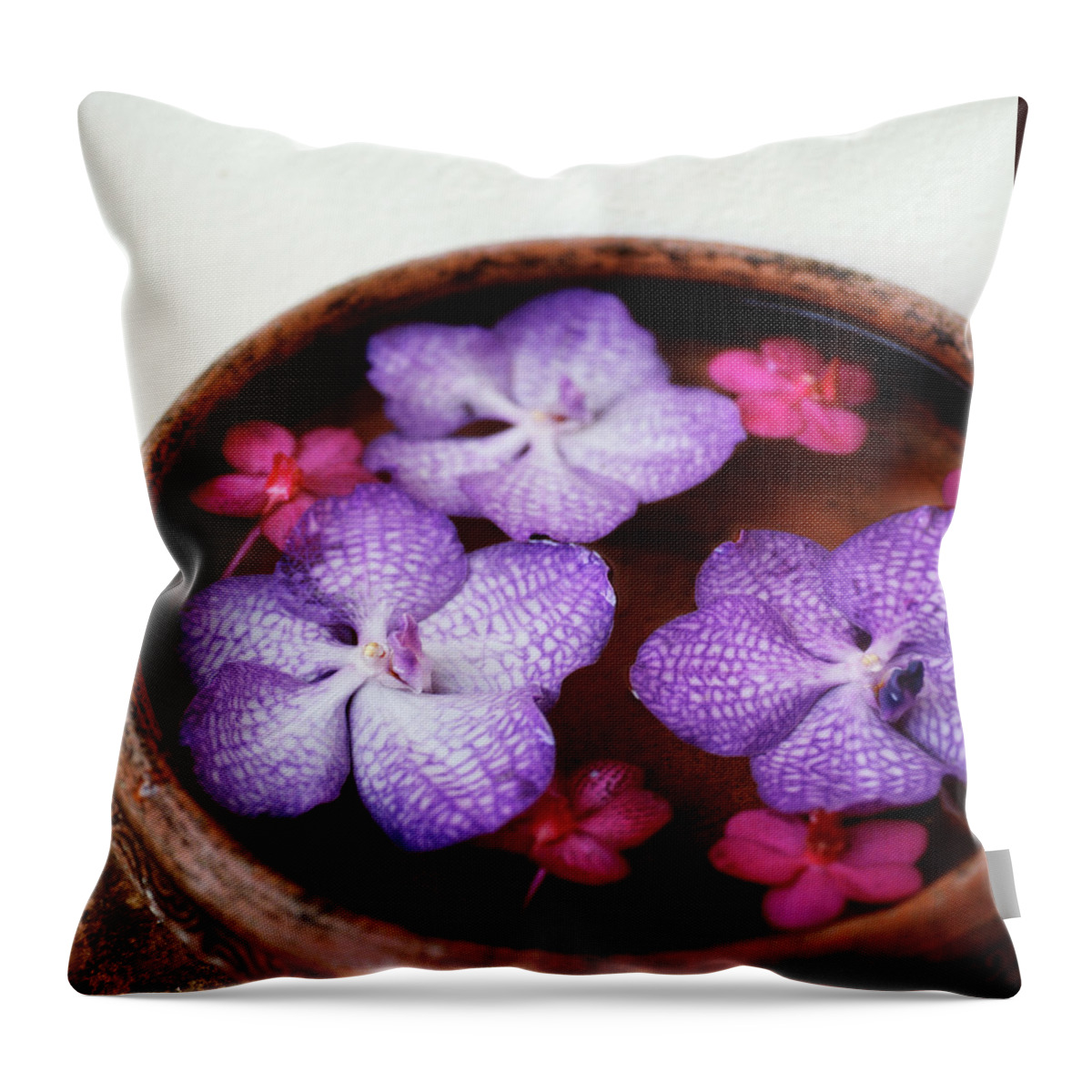 Purple Throw Pillow featuring the photograph Purple Flowers by Cristina Pedrazzini