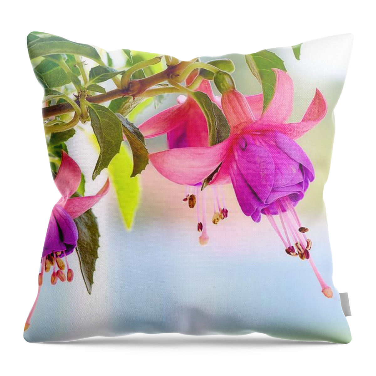 Flower Throw Pillow featuring the photograph Purple flowers by Top Wallpapers