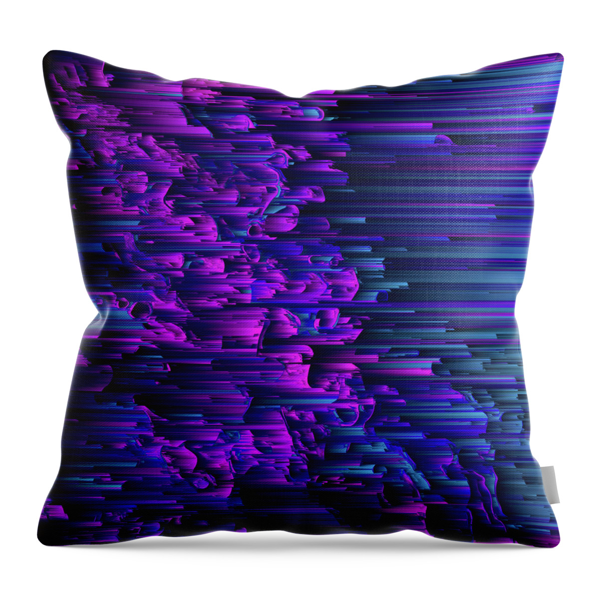Glitch Throw Pillow featuring the digital art Purple Haze by Jennifer Walsh