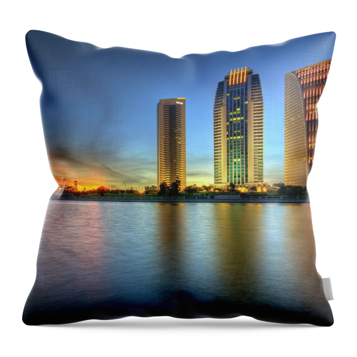 Tranquility Throw Pillow featuring the photograph Putrajaya Government Building by Nazarudin Wijee