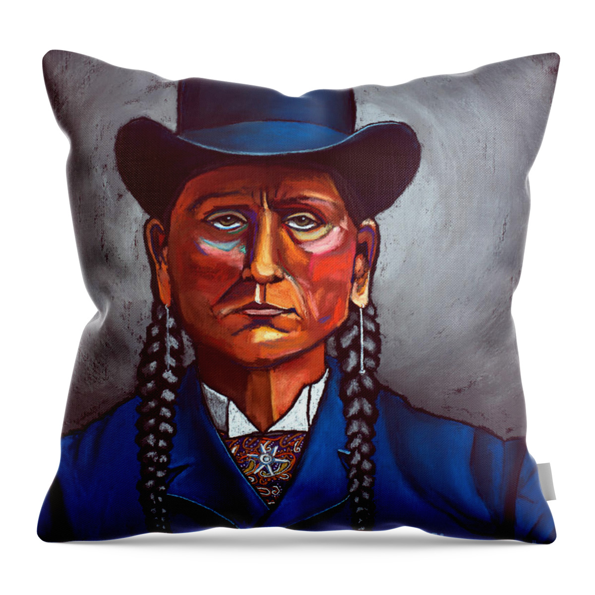 Quanah Throw Pillow featuring the painting Quanah Parker by David Hinds