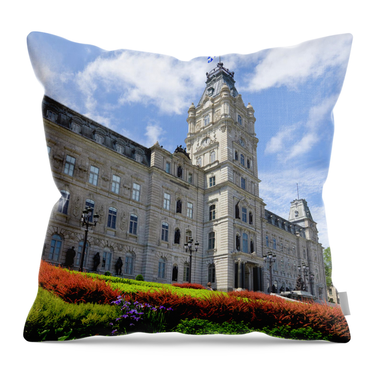 Flowerbed Throw Pillow featuring the photograph Quebec City, Canada by Benedek